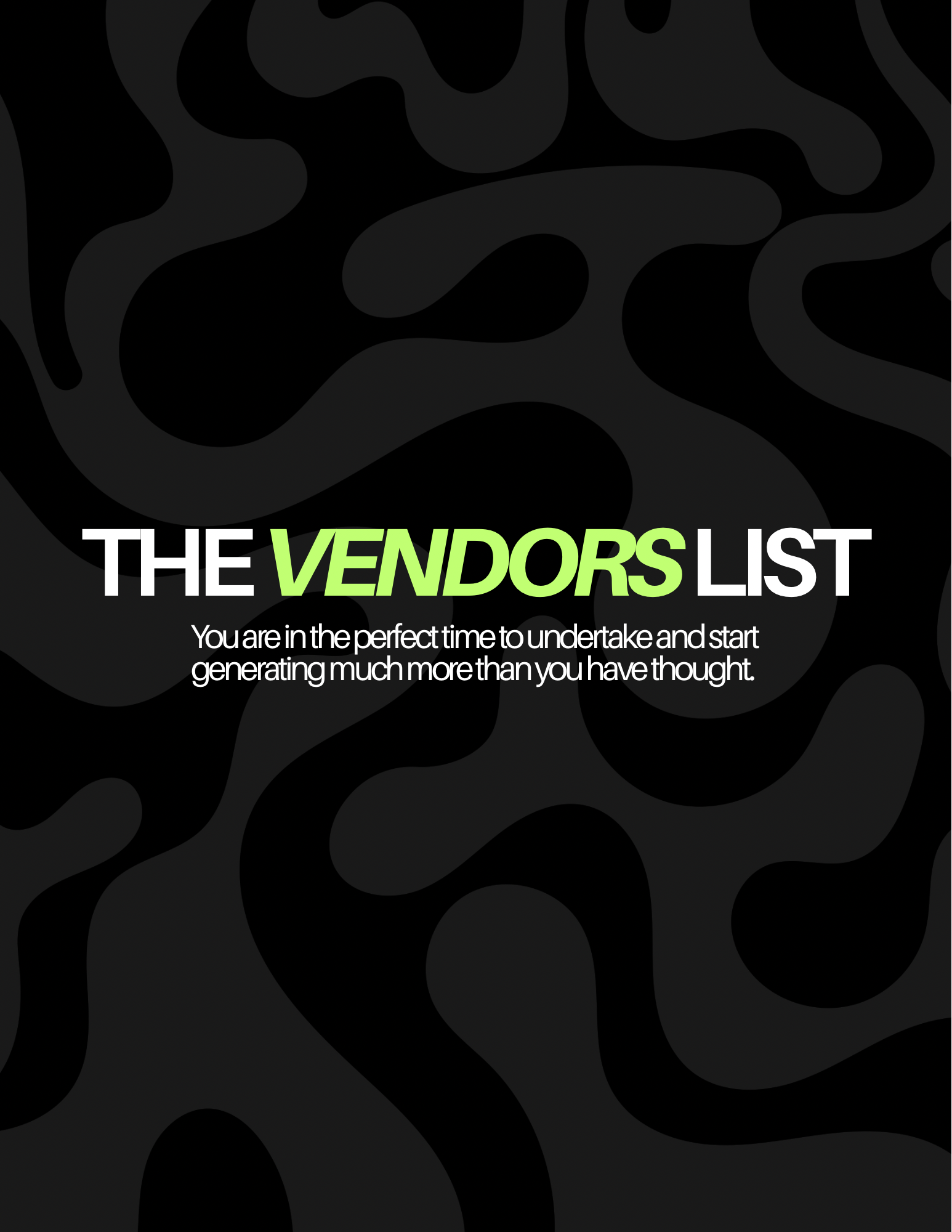 The Vendors List + Bonus